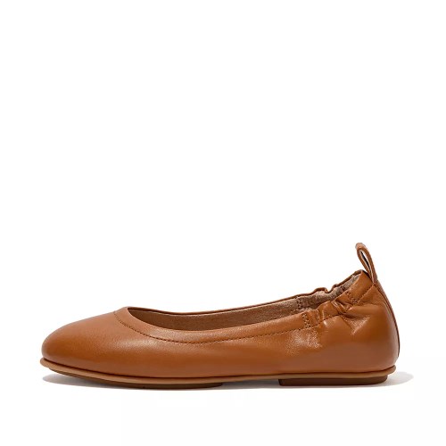 Fitflop ALLEGRO Soft Lær Ballerinasko Dame Lyse Brune | 247091-F
