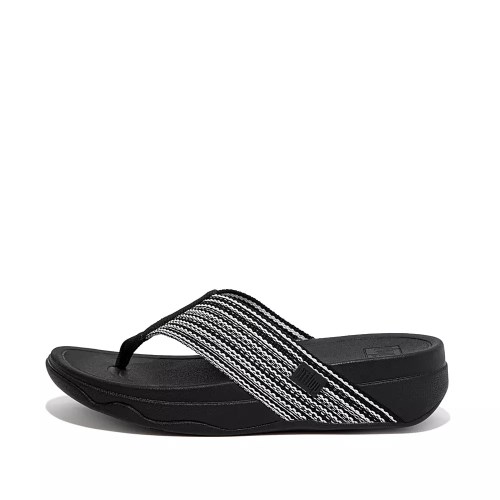 Fitflop SURFA Tå-Post Sandaler Dame Svarte | 103864-M