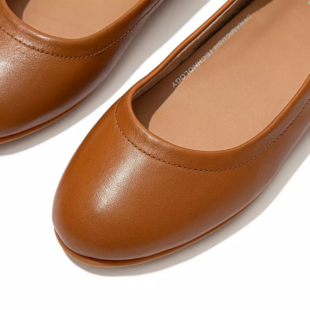 Fitflop ALLEGRO Soft Lær Ballerinasko Dame Lyse Brune | 247091-F