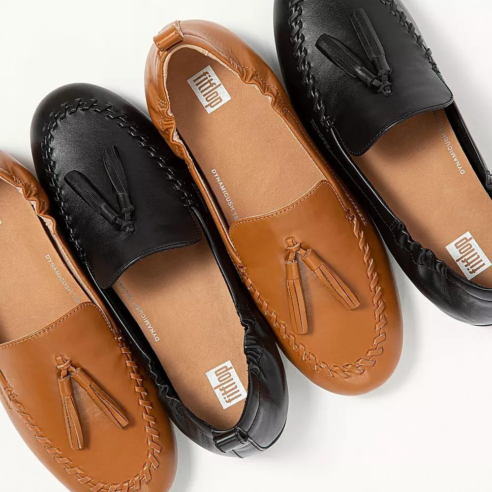 Fitflop ALLEGRO Tassel Lær Loafers Dame Svarte | 056283-X