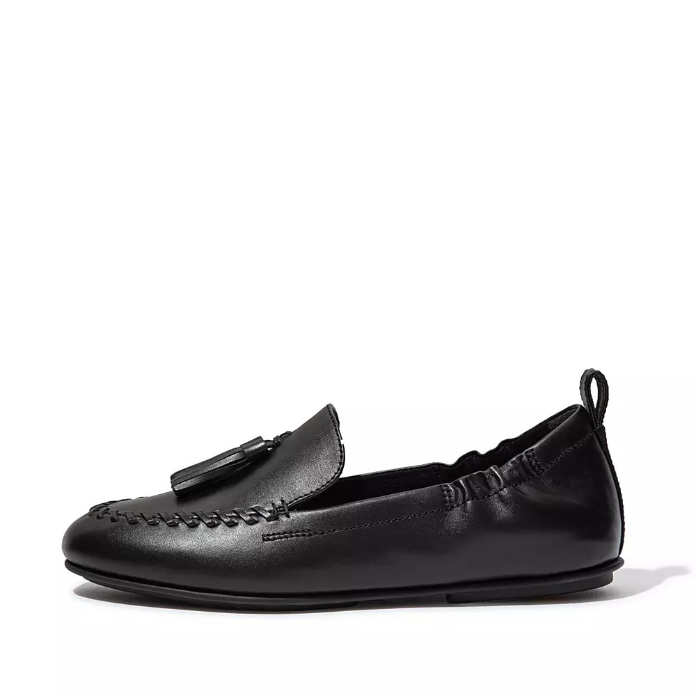 Fitflop ALLEGRO Tassel Lær Loafers Dame Svarte | 056283-X