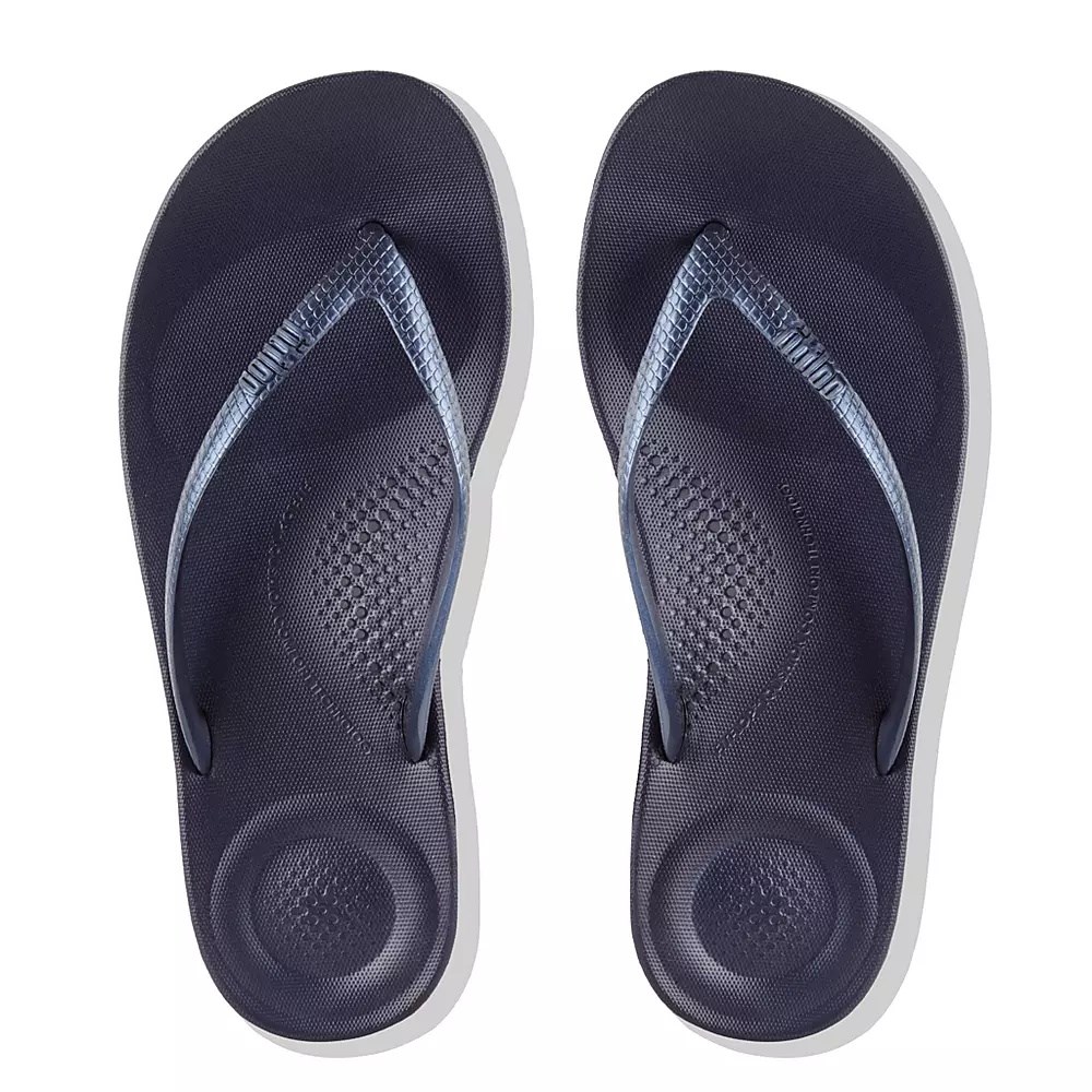 Fitflop IQUSHION Ergonomic Flip Flops Dame Marineblå | 314607-I