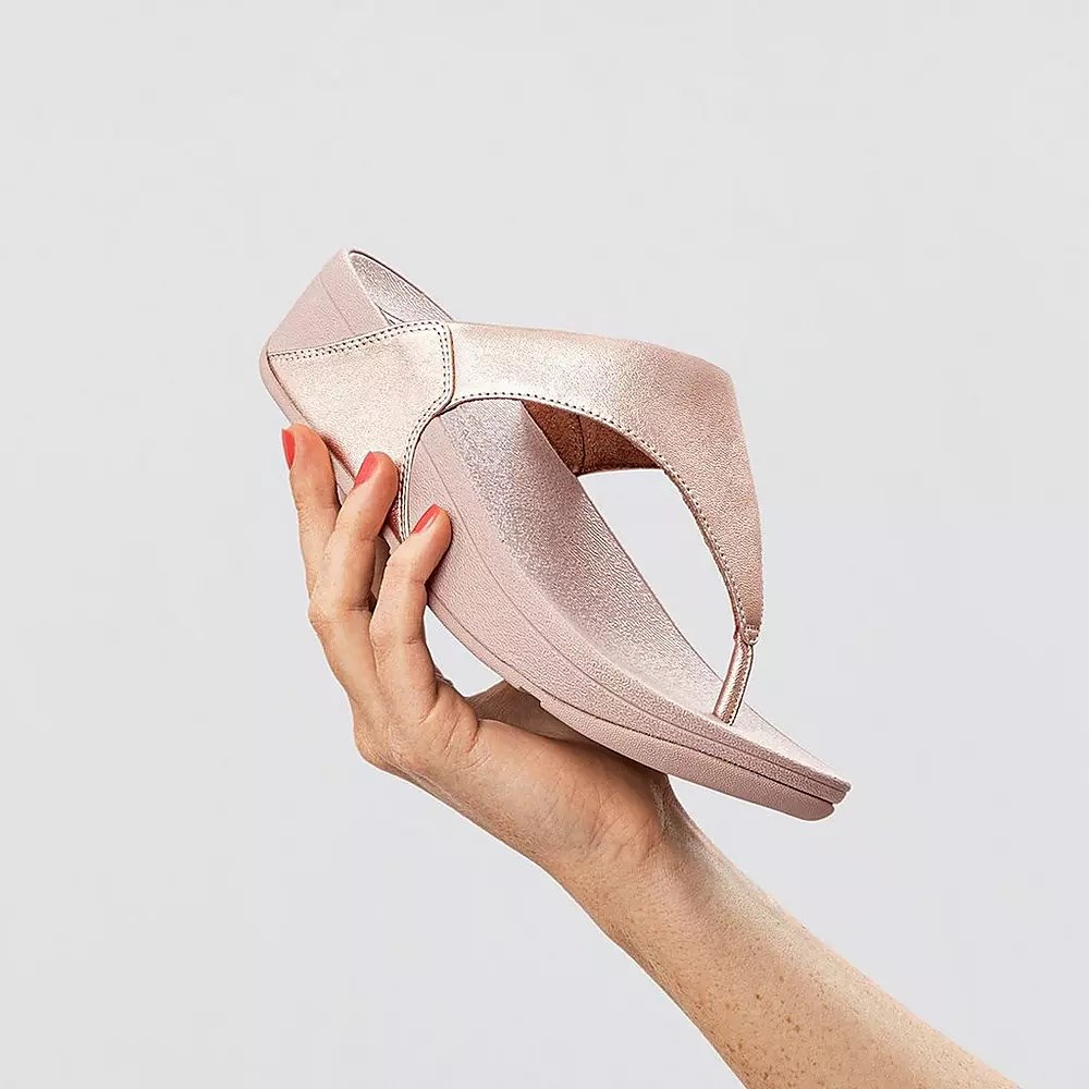 Fitflop LULU Lær Tå-Post Sandaler Dame Gull | 528760-E