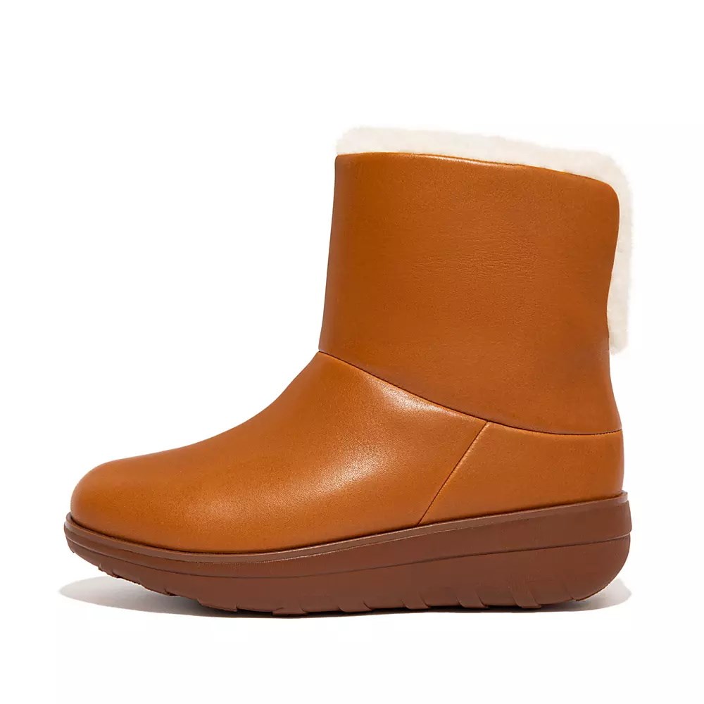 Fitflop MUKLUK SHORTY Vanntette Shearling-Forede Ankelstøvletter Dame Lyse Brune | 652187-B